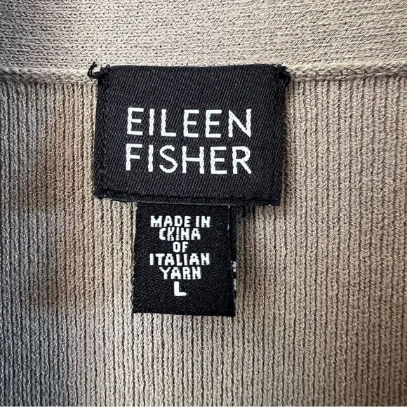 Eileen Fisher Washable Stretch Italian Crepe Lagenlook Open Front Cardigan Large - Picture 10 of 12